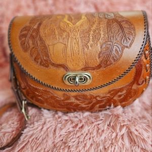 Vintage Hand Tooled Crossbody